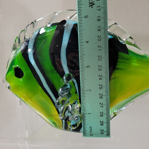 Fifth avenue crystal L.T.D Blown glass green fish - Picture 6 of 9